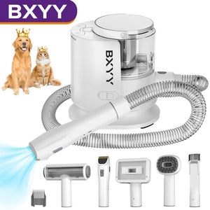 BXYY Dog Grooming Kit & 5 in 1 Pet Vacuum with 99% Suction, 1.5L Dust Cup, Shedding Brush, Electric Clipper & Hair Remover Roller for Dogs & Cats
