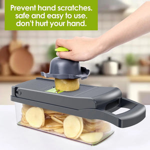 Vegetable Chopper,  Veggie Chopper, Multifunctional 12 in 1 Food Chopper, Vegetable Slicer Dicer with 8 Blades, Onion Chopper Vegetable Cutter with Salad Garlic Carrot