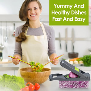Vegetable Chopper,  Veggie Chopper, Multifunctional 12 in 1 Food Chopper, Vegetable Slicer Dicer with 8 Blades, Onion Chopper Vegetable Cutter with Salad Garlic Carrot