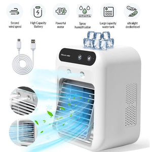 Portable Air Conditioners, 3-In-1 Cooling Fan with 2-Speed Mist Fan, Mini Air Cooler for Traveling, Office, Living Room, Bedroom