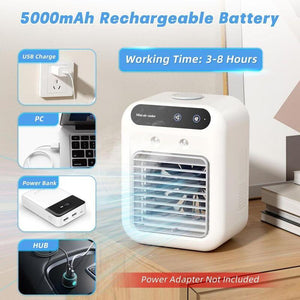 Portable Air Conditioners, 3-In-1 Cooling Fan with 2-Speed Mist Fan, Mini Air Cooler for Traveling, Office, Living Room, Bedroom