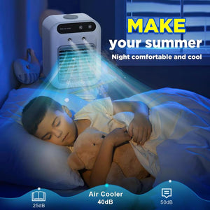 Portable Air Conditioners, 3-In-1 Cooling Fan with 2-Speed Mist Fan, Mini Air Cooler for Traveling, Office, Living Room, Bedroom
