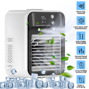 Portable Air Conditioners, 3-In-1 Cooling Fan with 2-Speed Mist Fan, Mini Air Cooler for Traveling, Office, Living Room, Bedroom