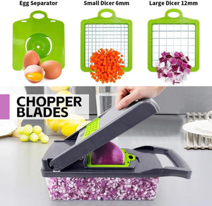Vegetable Chopper,  Veggie Chopper, Multifunctional 12 in 1 Food Chopper, Vegetable Slicer Dicer with 8 Blades, Onion Chopper Vegetable Cutter with Salad Garlic Carrot