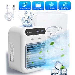 Portable Air Conditioners, 3-In-1 Cooling Fan with 2-Speed Mist Fan, Mini Air Cooler for Traveling, Office, Living Room, Bedroom
